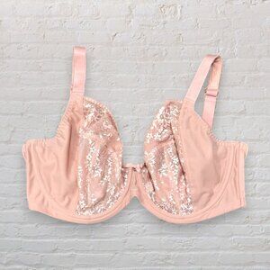 Sculptresse by Panache Women's Roxie Plunge Stretch Lace Pink Bra 34H